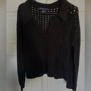 French Connection Black V-Neck Sweater